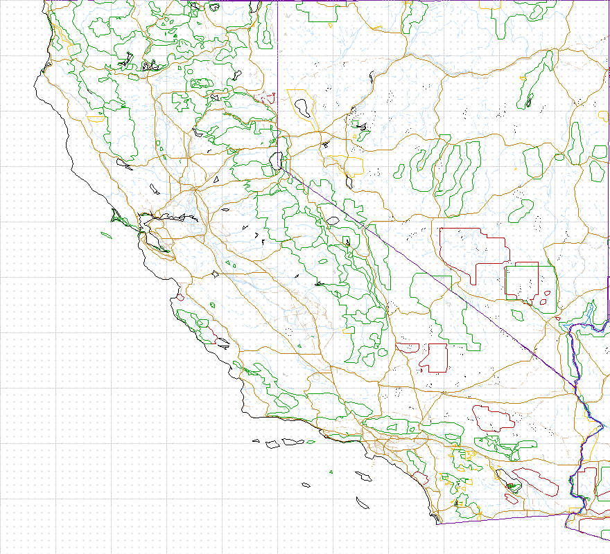 image map of California