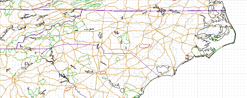 image map of North Carolina