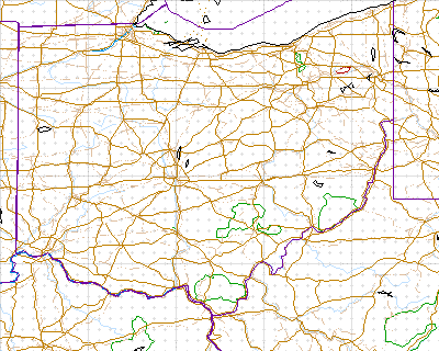 image map of Ohio