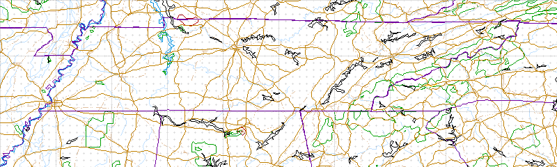 image map of Tennessee