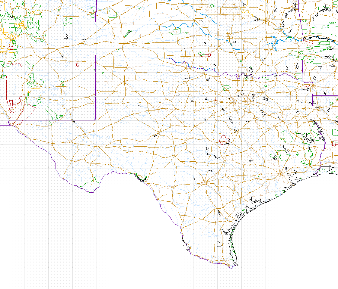 image map of Texas