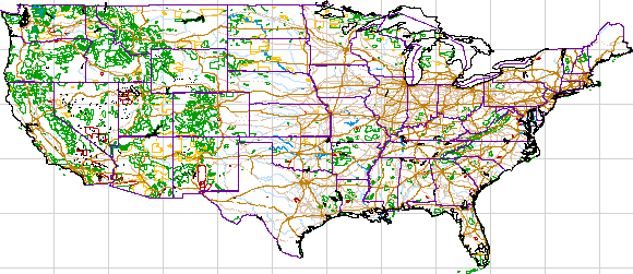 image map of the USA